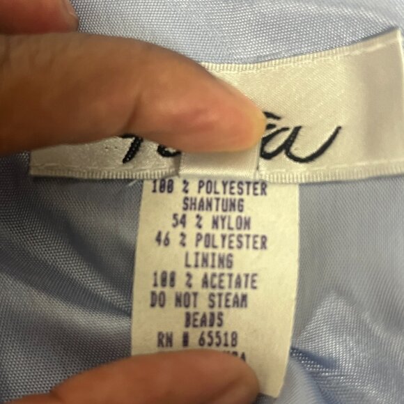 NWT Patra Blue Satin Spaghetti Strap Shift Dress 16 - Picture 4 of 4